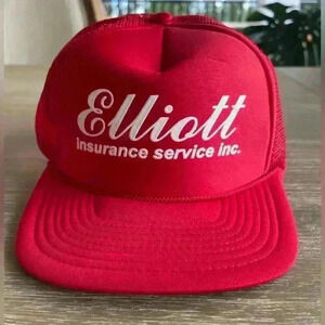 Elliott Insurance Service Inc Hat Snapback Cap Red Trucker Mesh Cameo